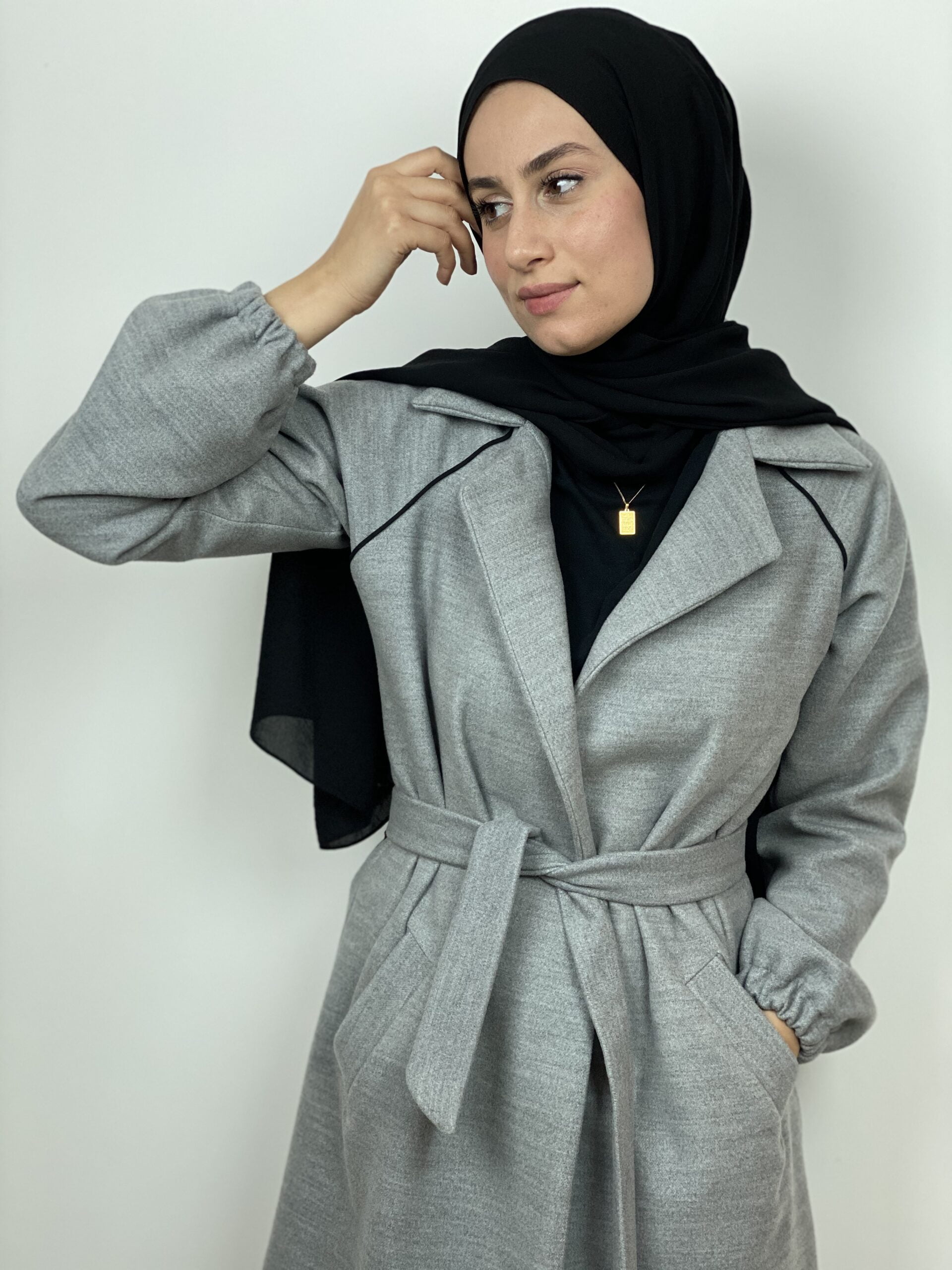 Reglan Kol Kaşe Kaban - Görsel 3